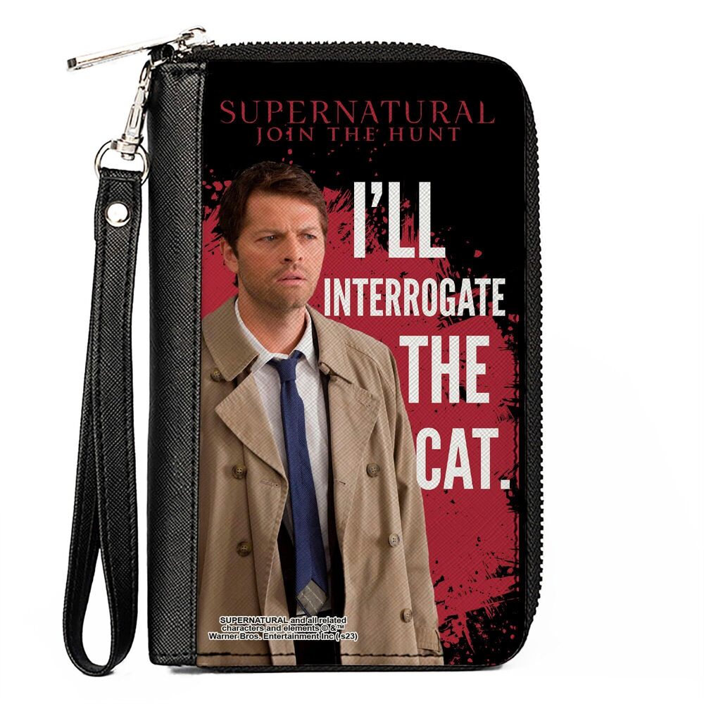 7206 Supernatural Wallet, Zip Around, Supernatural Castiel I'LL INTERROGATE